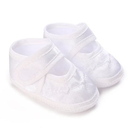 Multiple Options Newborn Baby First Baptist Shoe: Newborn Boy and Girl White Baptist Shoes Soft Sole Walking Shoes Size-9CM-10CM