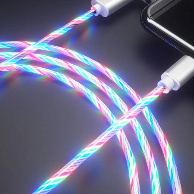 LED Light Data Line Micro USB Luminous LED USB C Wire Mobile Phone Charging Cables Glowing Cable Type C Data Cord Charge Wire