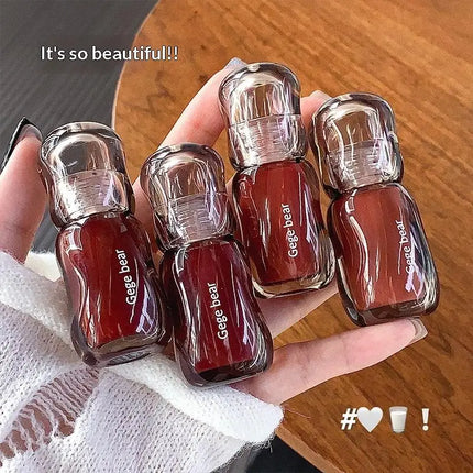Gege Bear 5ml Crystal Gloss Lip Tint Hydrating Mirror-Gloss Finish Youthful Plumping Effect Autumn Winter Collection