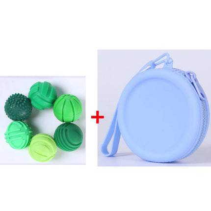 Set of 6 Magnetic Sensory Balls with Storage Bag Silicone Stress Relief Finger Activity Toy