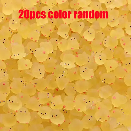 5-40PCS Mini Fluorescence Chicken Moss Toy Microlandscape Miniature Chick Figurines Fairy Garden Accessories Home Decor Crafts