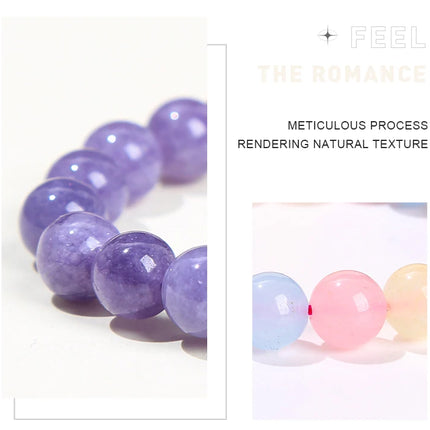 JD Natural Stone Beads Bracelet Amethyst Tiger Eye Crystal Quartz Agate Gem Beads Bangles Women Men Reiki Healling Jewelry Gift