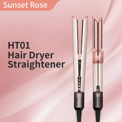 Hair Straightener and Dryer Combo 2-in-1- Negative Ion Heating Flat Iron for Quick Long - Lasting Hair Styling at Home salon
