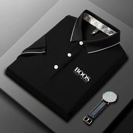 New Style Embroidered Men's High-end Summer Loose Short-sleeved POLO Shirt, Casual and Fashionable Top
