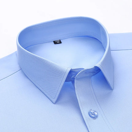 No-Iron Anti-Wrinkle 8XL New Fabric 50% Bamboo Fiber 46%Polyester 4%Spandex Men Shirts Long Sleeve Business work shirt Soft Cozy