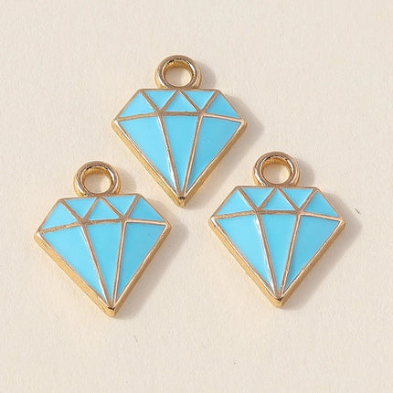 10pcs 11x14mm Cute Enamel Triangle Shape Charms Pendants for Jewelry Making Drop Earrings Necklace Bracelets DIY Crafts Supplies