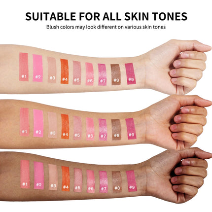 Beauty Liquid Blush Lipstick Blush Eyes Cheek Blusher Waterproof Mositure Face Contour Shadow Liquid Lip Gloss Plump Makeup