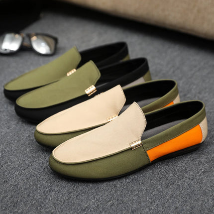 2025 Spring/Autumn New Arrivals: Fashionable Men's Shoes Large Colour Block Patchwork Loafers Versatile Stylish  Student Shoes