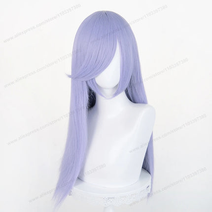 60cm Long Straight Cosplay Synthetic Wig With Bangs Golden Yellow Green Blonde Purple Heat Resistant Hair Anime Wigs + Wig Cap