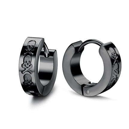 Design Stainless Steel Skull Drop Earrings For Women Men Fashion Gothic Street Hip Hop Ear Jewelry Pendant Cool Stud Earrings