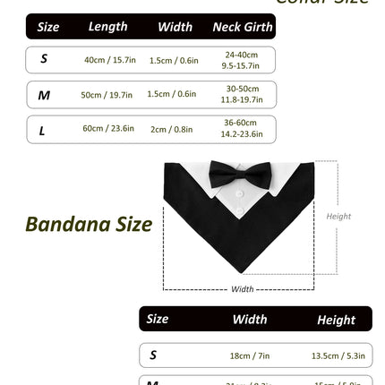Sucado Bow Tie Dog Collar Tuxedo Bandana Adjustable Formal Puppy Triangle Neck Wear for Wedding Birthday Dress-up Cosplay Party