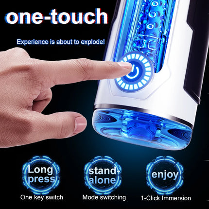 Electric Male Masturbator App Men Sex Toys with Suction Cup Base Penis Pump Pocket Pussy Stroker Vibrator for Adult Masturbation