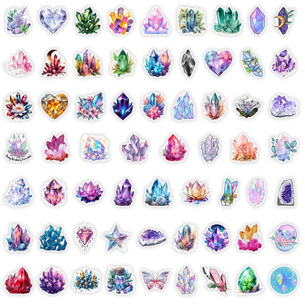 Aesthetic Mystery Crystal Sticker Art DIY Toy Gift Decorative Decal for Scrapbook Junk Journals Laptop Luggage Bottle Waterproof