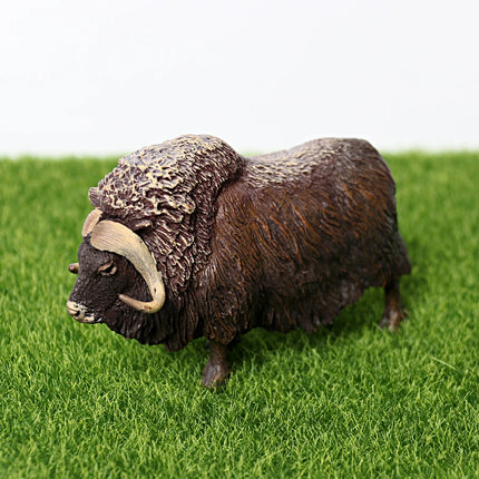 Simulation Texas Longhorn Bulls Musk OX Yak Cow Farm Animals Buffalo Calf Bull Model Figures  Home Decor Educational Toys