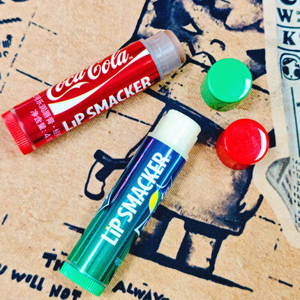 LiP Smacker X Coca-Cola Classic Flavor Lip Balm Set (2-Piece) Long-Lasting Moisturization - Coke & Sprite Flavored Lip Care