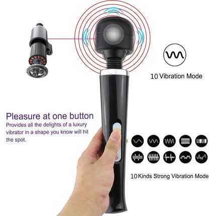 Powerful Vibrator Body Massager 10 Speed Ultra Big Size AV Stick G-spot Dildo Clitoral Stimulator Sex Product Sex Toy for Women