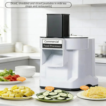 K8600 Commercial Dicing Machine White 3-in-1 Multi-Function Electric Cutter Strips Shreds Slices Dice Radish Potato Vegetables