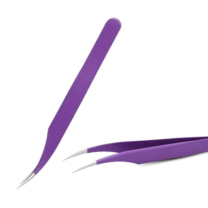 1PC Eyelashes Tweezers Stainless Steel Curved Straight Superhard Tweezers High Precision Anti-static Tweezers for Eyelashes