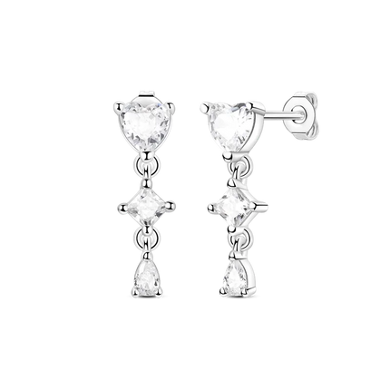 2025 New 925 Sterling Silver Earrings Simple Bow Strawberry Butterfly Hoop Stud Earrings for Wedding Party Women Jewelry Girls