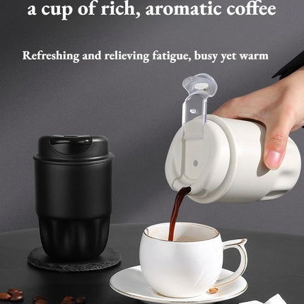 260ml Petal Coffee Tumbler, 316 Stainless Steel Vacuum Cup, Antibacterial & Wide Mouth, Double-Wall Thermos for Hot/Iced Drinks