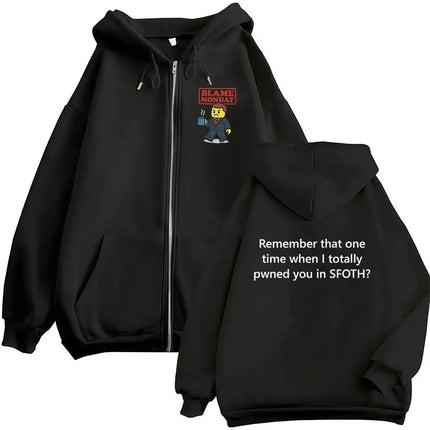 Funny Blame John Meme Zipper Hoodie Shedletsky Forsaken Fashion Autumn/Winter Sweatshirt Men Women Casual Oversized Coats Hoody