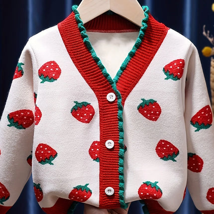 Girls' Sweater Cardigan New Spring and Autumn Clothing Children's Knitwear Baby Stylish Knitwear Casual Jacket