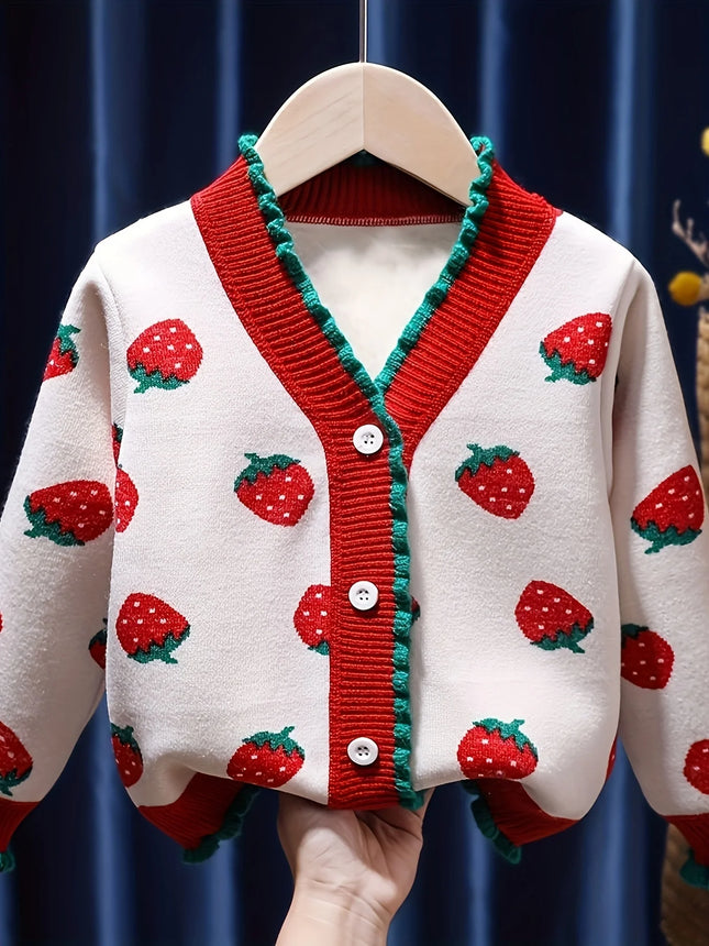 Girls' Sweater Cardigan New Spring and Autumn Clothing Children's Knitwear Baby Stylish Knitwear Casual Jacket
