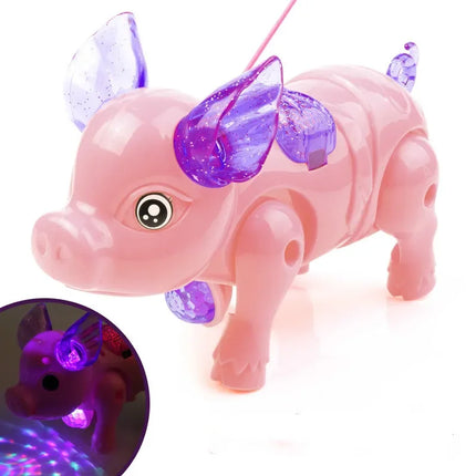 New Pink Color Electric Walking Pig Toy With Light Musical Kids Funny Electronics Toy Children Birthday Gift Toys