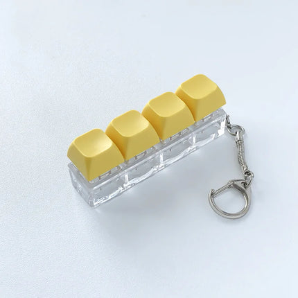 4 Keyboard Finger Keyboard Keycap Stress Relief Fidget Keychain Gadget Key Button Decompression Toy Adult