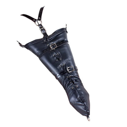 Black Bondage Mittens PU Leather Restraint Gloves Wrist Restraint BDSM Bondage Accessory Role Play Gear Cosplay Costume Pup Play