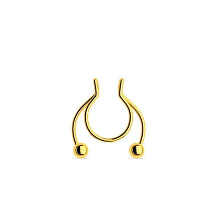 Women Fake Piercing Nose Ring Hoop Septum Piercing Nose Clip Rock HipHoop Stainless Steel Magnet Fashion Body Jewelry Wholesale