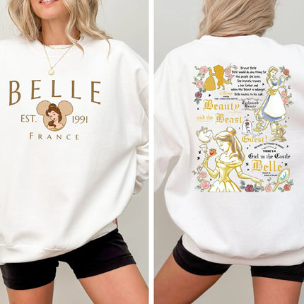 Disney Princess Belle Women's Hoodie Autumn/Winter New Men's and Women's Casual Fashion Harajuku Street Hoodie