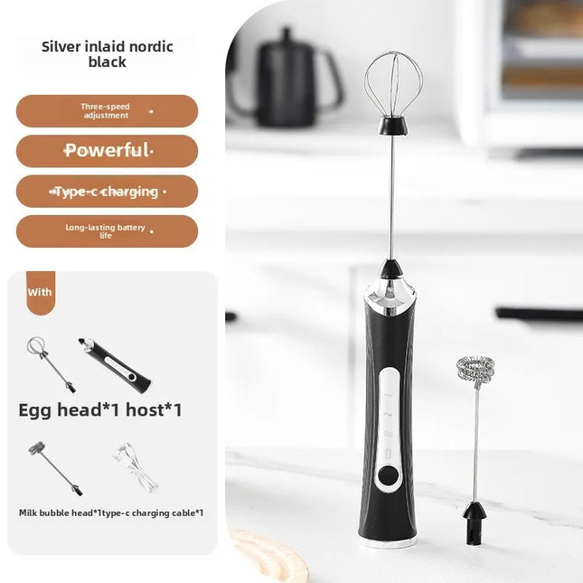 Wireless electric milk coffee mixer -3 speed egg beater suitable for latte cappuccino hot chocolate foam maker USB charging