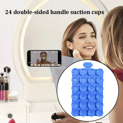 2Pcs 2025 new multifunctional silicone super strong double-sided suction cup wall anti slip and firm mobile phone lazy holder