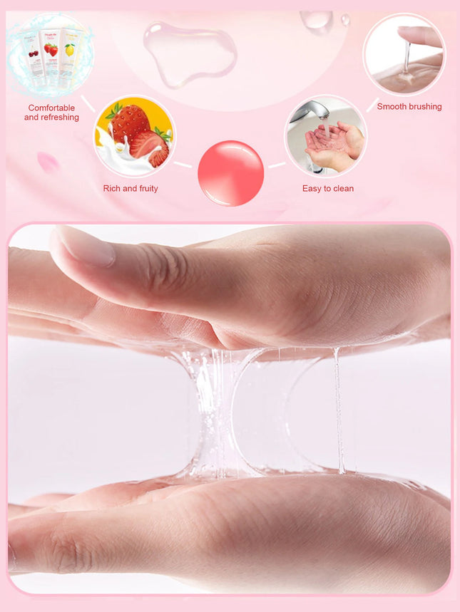 Strawberry Flavored Water-Based Sex Lubricant Easy to Clean Oral and Anal Lube for Masturbation and Vaginal Orgasm