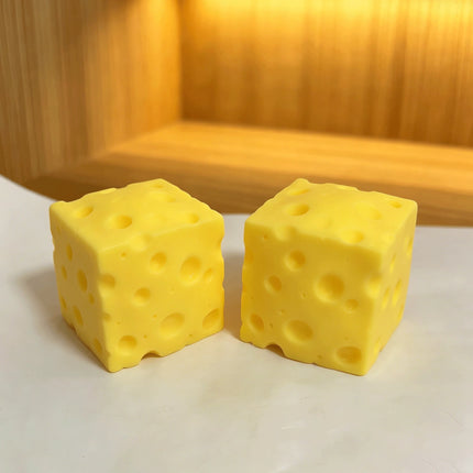 Portable Cheese Squeeze Toy Fidget Stress Relief Squishy Ball Slow Rebound for Desk Decor Decompression Toy for Kids Adults Gift