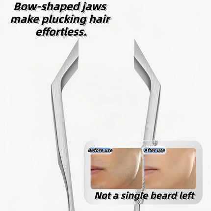 Stainless Steel Beard Mustache Trimmer Tweezers with Precision Tweezing for Facial Hair Grooming Professional & Use for Mustache