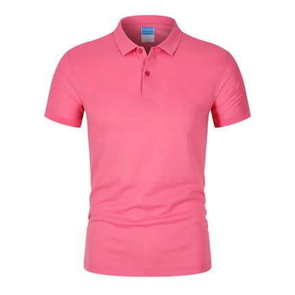 Men's POLO Shirt Solid Color Short Sleeved Top Spring Summer Team Workwear Customized Colors Choose From