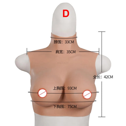 Artificial Silicone Fake Breast Boobs Forms Crossdresser for Female Women Crossdressing Cosplay Real Feeling Soft Neck Big Cup