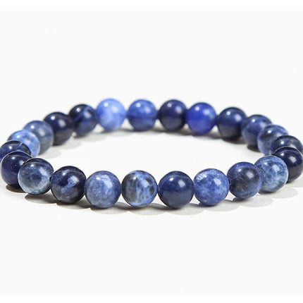 JD Natural Stone Beads Bracelet Amethyst Tiger Eye Crystal Quartz Agate Gem Beads Bangles Women Men Reiki Healling Jewelry Gift
