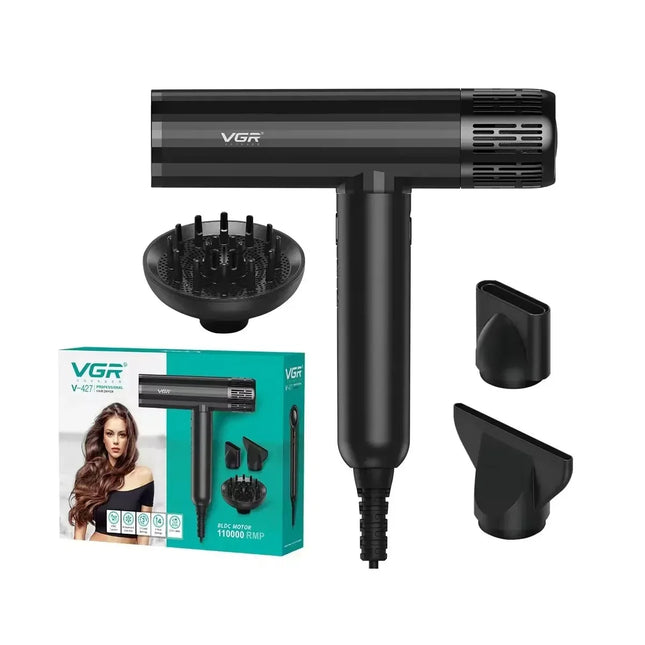 VGR Hair Dryer Professional Air Blower Brushless Motor Hair Dryer Machine 110000 RPM Negative Ion Hair Styling Blow Dryer V-427