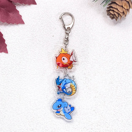 Pokémon Pikachu Bulbasaur Gengar Squirtle Car Keychain Accessories Acrylic Charms Pendant For Bag Key Holder Backpack Decoration