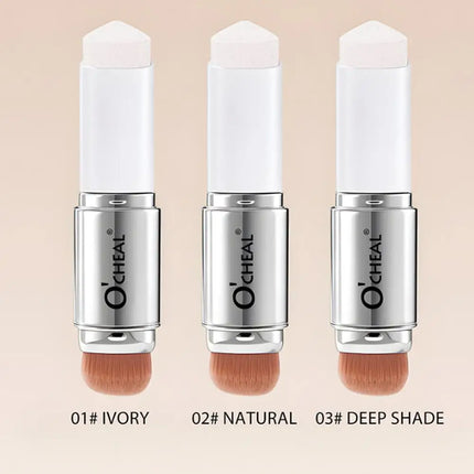O'CHEAL Temperature Changing Foundation Stick Facial Coverage Blemishes Pores Double-Headed Face Matte Makeup Foundation Cream