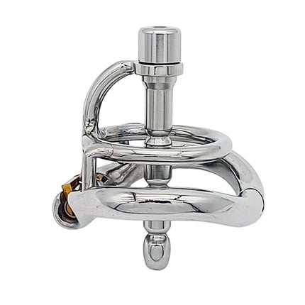 Adult Male Chastity Cage Lock with Removable Urethral Catheter Penis Cage Cock Ring Slave Restraint Sex Toy for Men
