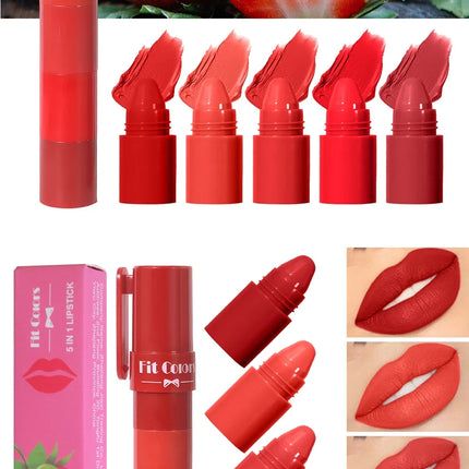4 in 1 Cute Matte Lipstick Crayon Kit Combo Purple Lip Tint Velvet Sexy Moisturizing Lipstick Pen Waterproof Lasting Lip Makeup