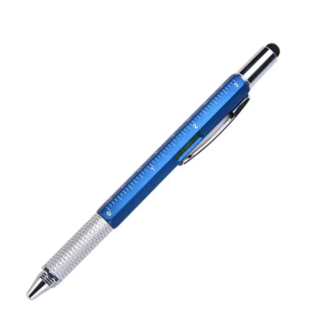 7 in 1 Multifunctional Pen Touch Screen Stylus Capacitive Pen with Screwdriver Ruler Levelgauge Refillable Ballpoint Pencil Tool