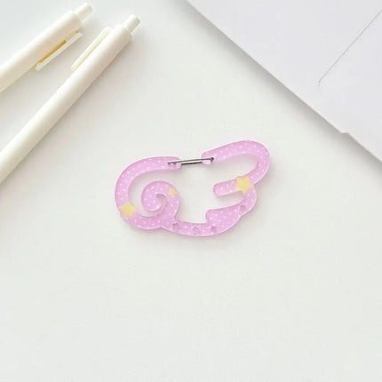 Cute Wings Shape Carabiner Keychain Portable Acrylic Keyring Hook Multifunctional Backpack Pendant Keychain Ornament