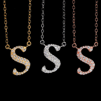 Iced Out Pendant Necklace  925 Silver Initial VVS Moissanite Letter Pendant Link Chain Necklace A-Z  for Men Women