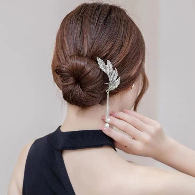 New Pearl U-shaped Tassel Hair Sticks Women's Fashion Ponytail Metal Hairpin for Girls Styling Tools Delicate Hair Accessories