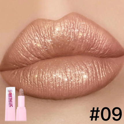 USHAS New Pearlescent & Matte Lipstick Long-Lasting Transfer-Proof Waterproof Non-Stick Cup Formula